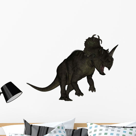 Centrosaurus Dinosaur Roaring White Wall Decal