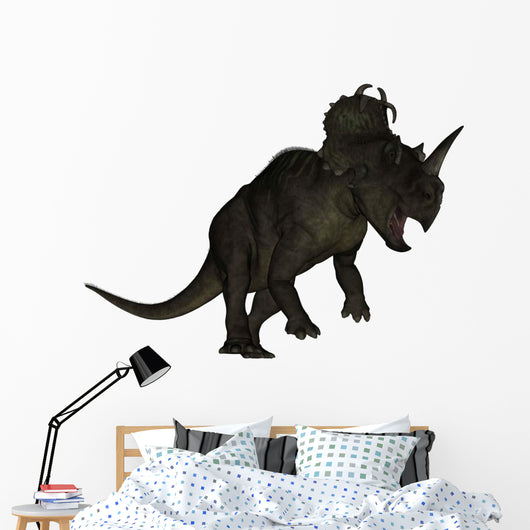 Centrosaurus Dinosaur Roaring White Wall Decal