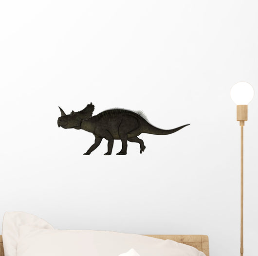 Centrosaurus Dinosaur Walking White Wall Decal