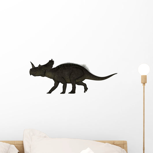 Centrosaurus Dinosaur Walking White Wall Decal