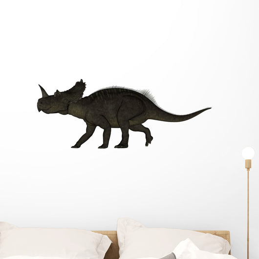 Centrosaurus Dinosaur Walking White Wall Decal