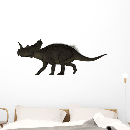 Centrosaurus Dinosaur Walking White Wall Decal
