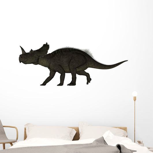 Centrosaurus Dinosaur Walking White Wall Decal