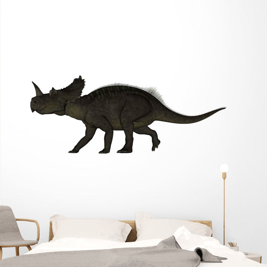 Centrosaurus Dinosaur Walking White Wall Decal