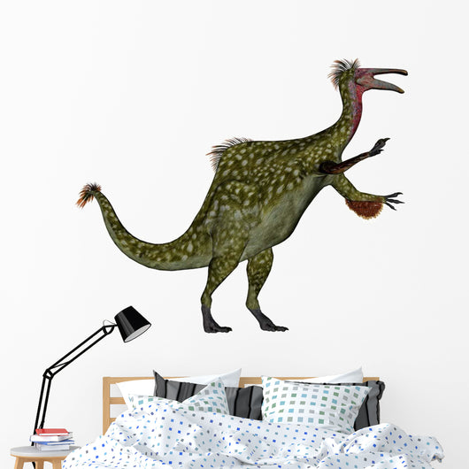 Deinocheirus Dinosaur White Wall Decal Design 3