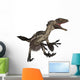 Deinonychus Dinosaur Roaring White Wall Decal