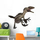 Deinonychus Dinosaur Roaring White Wall Decal