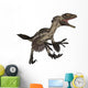 Deinonychus Dinosaur Roaring White Wall Decal