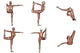 Six Different Views Dancer Wall Decal