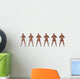 Set Six Men Showing Wall Decal