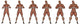 Set Six Men Showing Wall Decal