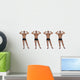 Set Four Men Showing Wall Decal