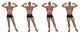Set Four Men Showing Wall Decal