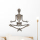Front Human Skeleton Meditating Wall Decal