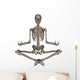 Front Human Skeleton Meditating Wall Decal