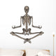 Front Human Skeleton Meditating Wall Decal