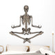 Front Human Skeleton Meditating Wall Decal