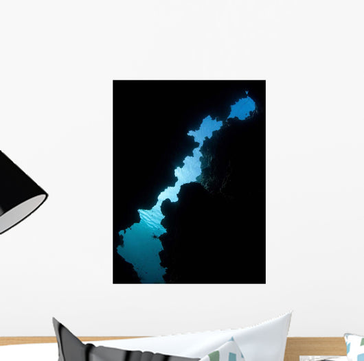 Sunlight Illuminates Submerged Grotto Wall Decal