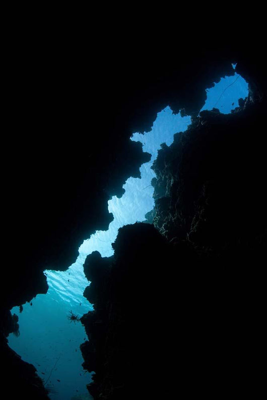 Sunlight Illuminates Submerged Grotto Wall Decal