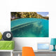 Snorkeler Swims above Shipwreck Wall Decal Design 2