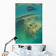 Snorkeler Swims above Shipwreck Wall Decal Design 1