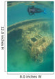Snorkeler Swims above Shipwreck Wall Decal Design 1