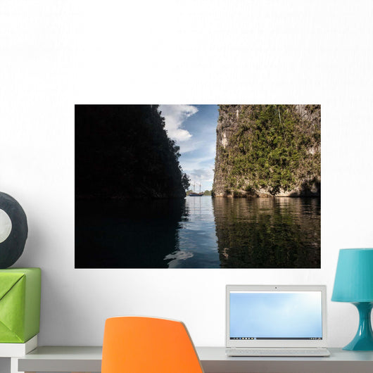 Rugged Limestone Islands Frame Wall Decal Design 4
