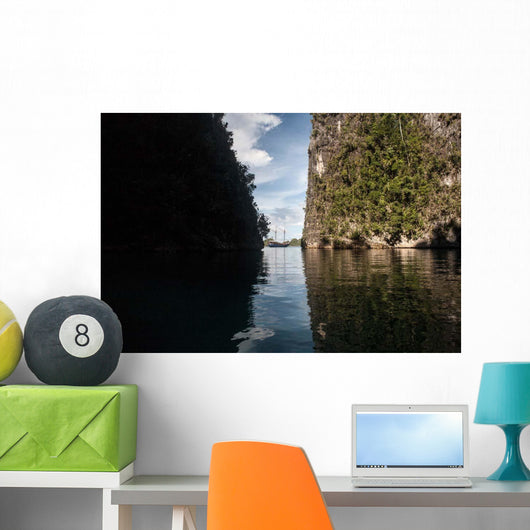 Rugged Limestone Islands Frame Wall Decal Design 4