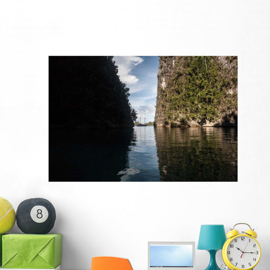Rugged Limestone Islands Frame Wall Decal Design 4