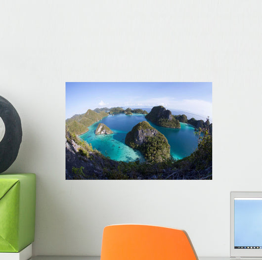Limestone Islands Surround Lagoon Wall Decal Design 2