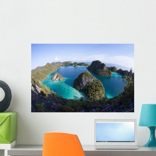 Limestone Islands Surround Lagoon Wall Decal Design 2