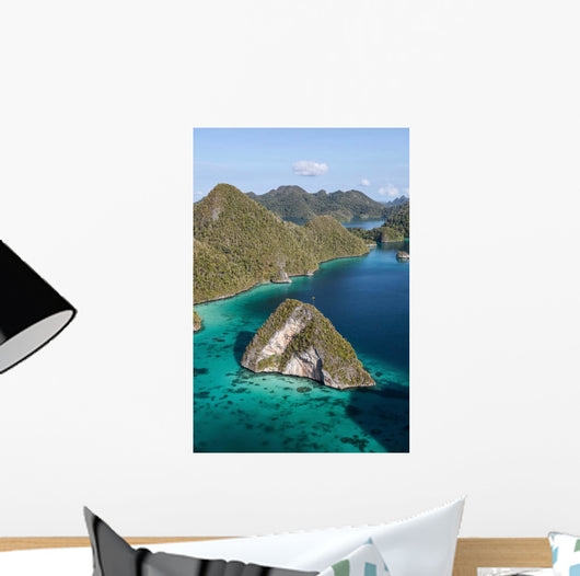 Limestone Islands Surround Lagoon Wall Decal Design 1