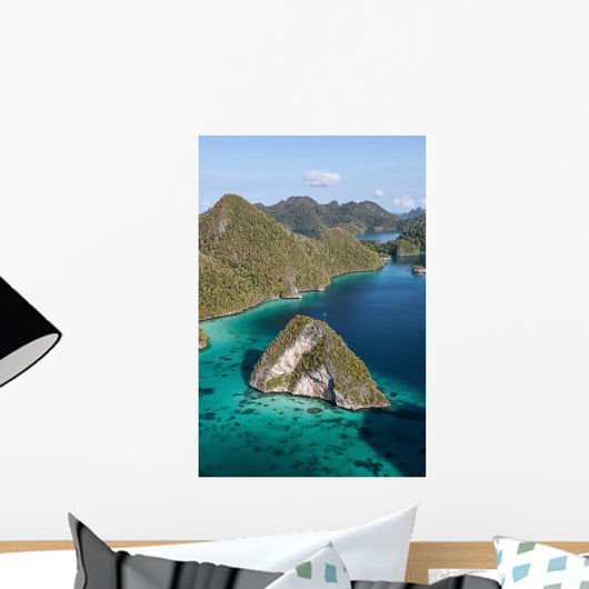 Limestone Islands Surround Lagoon Wall Decal Design 1