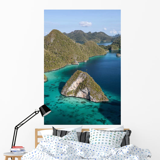 Limestone Islands Surround Lagoon Wall Decal Design 1