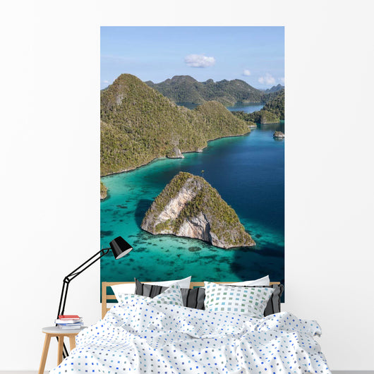 Limestone Islands Surround Lagoon Wall Decal Design 1