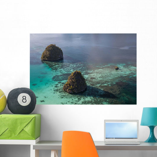Limestone Islands Surrounded Coral Wall Decal Design 2