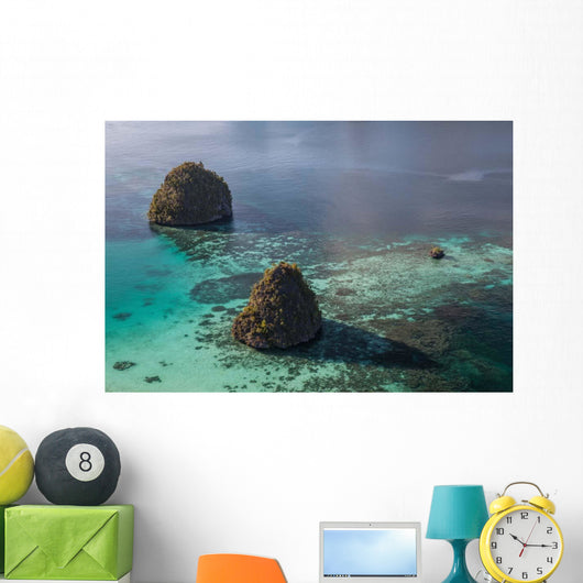 Limestone Islands Surrounded Coral Wall Decal Design 2