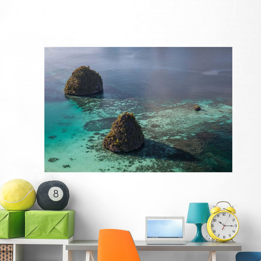 Limestone Islands Surrounded Coral Wall Decal Design 2