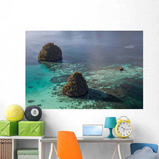 Limestone Islands Surrounded Coral Wall Decal Design 2