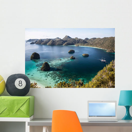 Forest-covered Limestone Islands Surround Wall Decal Design 1