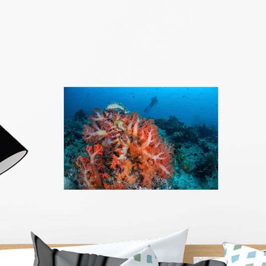 Vibrant Soft Coral Colonies Wall Decal Design 1