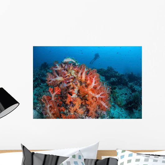 Vibrant Soft Coral Colonies Wall Decal Design 1