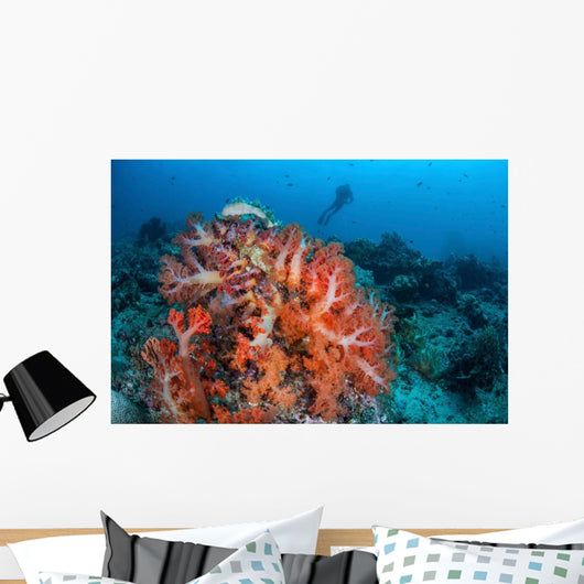Vibrant Soft Coral Colonies Wall Decal Design 1