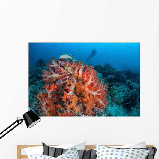 Vibrant Soft Coral Colonies Wall Decal Design 1