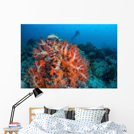 Vibrant Soft Coral Colonies Wall Decal Design 1