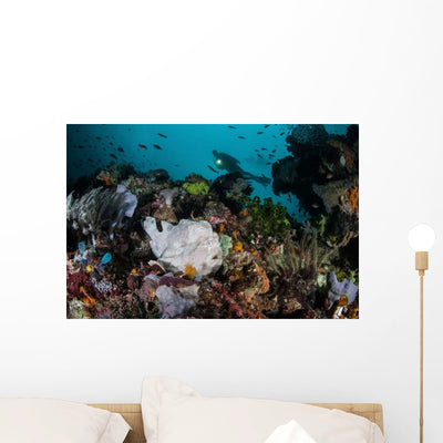 Giant Frogfish Blends into Wall Decal Design 2 shown on a wall