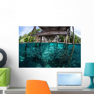 School Silversides beneath Wooden Wall Decal shown on a wall