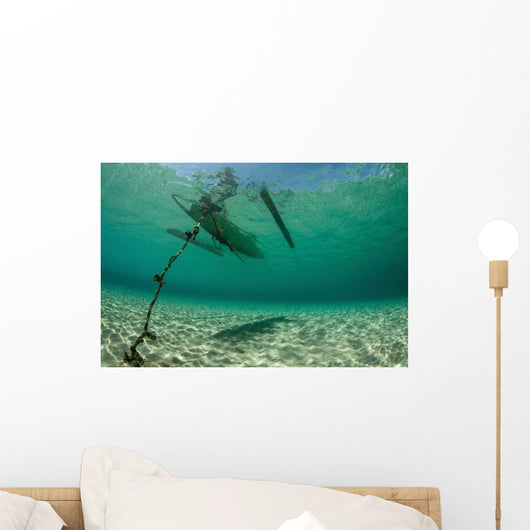 Wooden Outrigger Anchored near Wall Decal