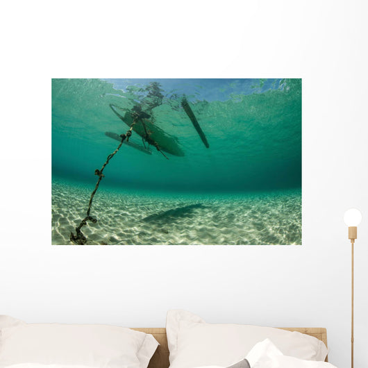 Wooden Outrigger Anchored near Wall Decal