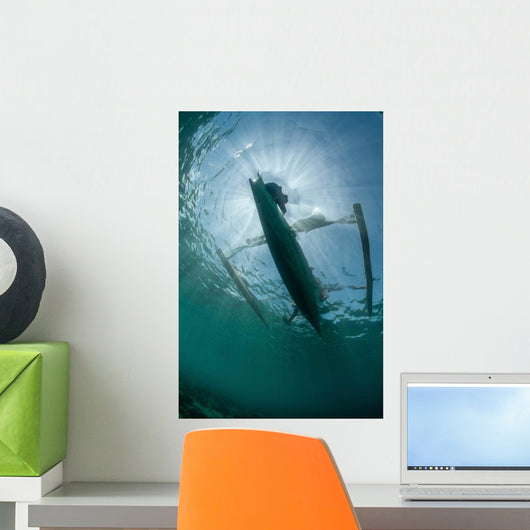 Wooden Outrigger near Remote Wall Decal